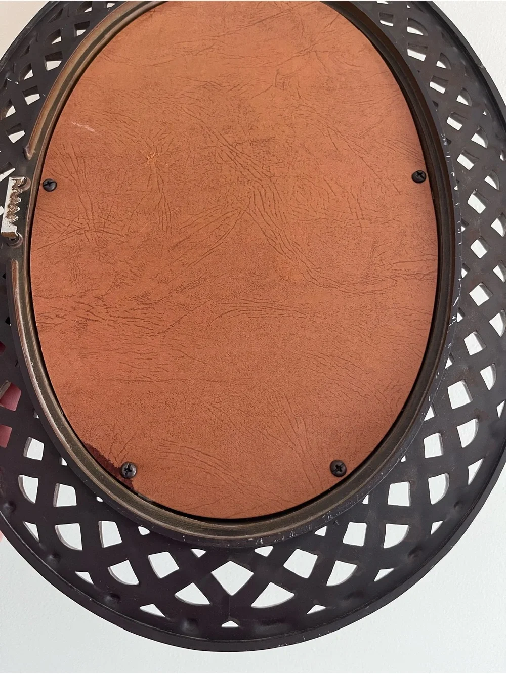 Homco Vintage Faux Wood Woven Oval Mirror